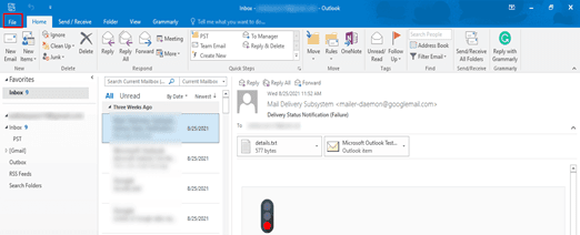 outlook cannot download folder inbox from imap email server